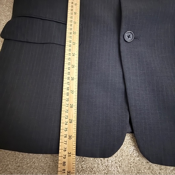 Tasso Elba Men's Sport Coat Blazer‎ Charcoal Gray Wool 40R Pin Stripe - Picture 9 of 12